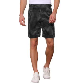 Lars Amadeus Men's Summer Pleated Front Stripes Business Dress Shorts