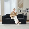 Chenille Folding Sofa Bed with Pillows - 6-in-1 Convertible Floor Couch & Sleeping Mattress with Removable Cover and Side Pocket - 3 of 4