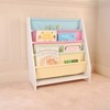FONTOI Kids Bookshelf for Kids Rooms, Canvas Sling Magazine Bookcase, Baby Toy Organizer Toddler Nursery Book Shelves, White, 11.8"*22.56"*24.8" - 2 of 4
