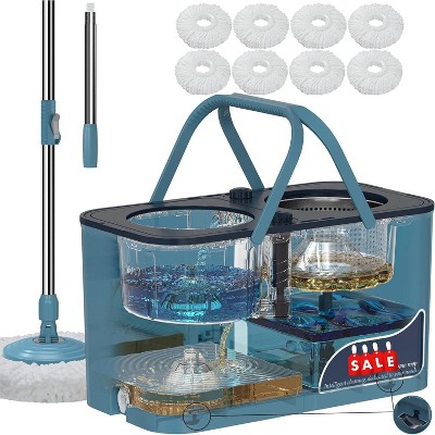 Deep Cleaning Pro: Gen 1 Spin Mop with Chamber Water System - Prevents Cross-Contamination, Heavy-Duty 2-Gal Setup for Large Spaces