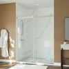 Lirago Frameless Double Sliding Shower Door - Tempered Glass Reversible Installation Silent Stainless Steel Rail 60" x 72" Silver - 2 of 4