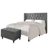 ChaletPosh Velvet Upholstered Bed with Storage Bench - 2 of 4