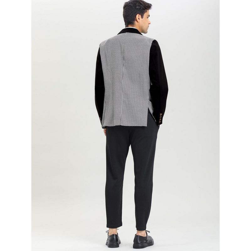 Lars Amadeus Men's Plaid Pattern Button Down Slim Fit Casual Jacket Blazer, 4 of 8