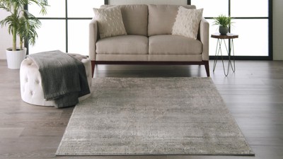 Reversible Abstract Gray Synthetic 5' x 7' Area Rug
