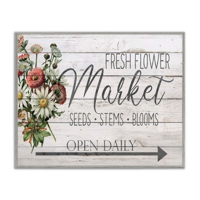 Stupell Industries Planked Style Fresh Flower Market, 20" x 16"