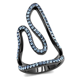 Slickblue Women’s Stainless Steel Ring, Aquamarine Accent, Trendy Single-Tone Fashion Ring, Sizes 5-10 - 1 of 4