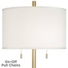 Possini Euro Design Italian Modern Floor Standing Lamp with Riser 69.5" Tall Gold Metal White Drum Shade Living Room Reading House Bedroom - 2 of 4