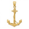 Black Bow Jewelry 14k Yellow Gold Large Anchor with Rope Pendant - 3 of 4