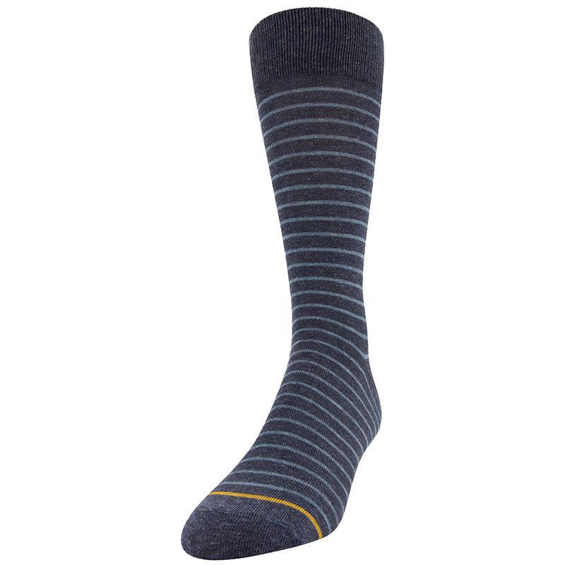 Signature Gold by GOLDTOE Men&#39;s Assorted Striped Crew Socks 5pk - Blue, 3 of 5