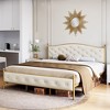 Whizmax King/Queen/Full Size Bed Frame Upholstered Platform Bed with Velvet and Button Tufted Headboard, Easy Assembly, No Box Spring Needed - 3 of 4