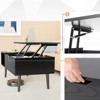 DSVIMOY Lift Top Coffee Table with Adjustable Storage Shelf, Rising Farmhouse Tabletop Desk Table for Living Room, Black, 39.3"*19.6"*16.9" - 4 of 4