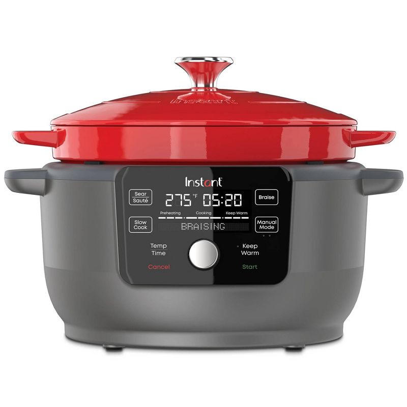 Instant Pot Electric Precision Dutch Oven 5-in-1: Braiser, Slow Cooker, Sear/Saut&#233;, Cooking Pan, 6-Quart- Red, 1 of 8