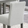 ORRD Set of 2 Counter Height Chairs, Light Gray Fabric with Gray Wood Frame & Footrest, 24" Bar Stools for Kitchen Island - 2 of 4