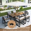7-Piece Outdoor Dining Set, Acacia Wood Dining Table & Chairs, Steel Frame Patio Furniture Set for Backyard, Garden - ModernLuxe - 3 of 4
