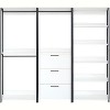 HomeStock Fiona 96 in. W White Freestanding 3 Tower System 7 -Shelf Walk in Wood Closet System with Metal Frame - 3 of 4