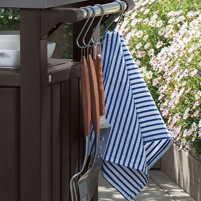 Unity 40 Gallon Brown Outdoor Grill Cart with Stainless Steel Top