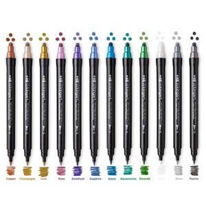 KINGART Dot Tip Markers 12 Metallic Colors - 1 of 4