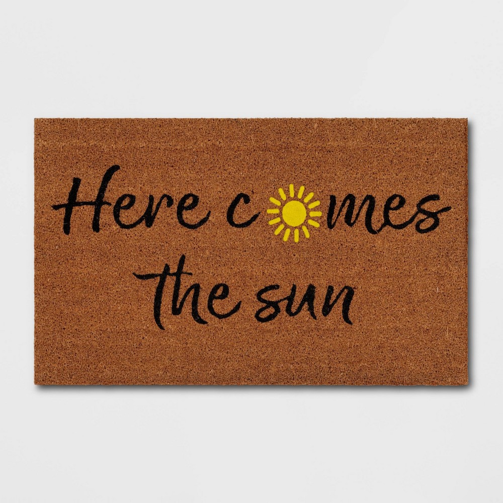 Photos - Doormat 1'6"x2'6" 'Here Comes The Sun'  Natural - Threshold™