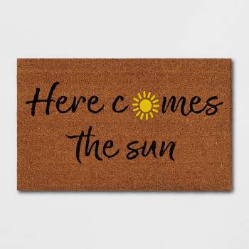 1'6"x2'6" 'Here Comes The Sun' Doormat Natural - Threshold™