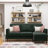 Strummer Velvet Sectional Sofa Green - CosmoLiving by Cosmopolitan: Lush Upholstery, Floating Chaise, Black Legs - image 2 of 4