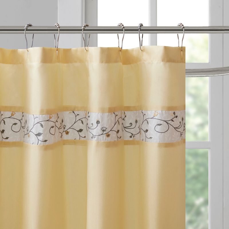 Monroe Embroidered Floral Shower Curtain, 3 of 6