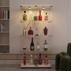 VYNXARIA Tempered Glass Display Cabinet,Wine & Storage Cabinet with Colorful LED Lights,Door Locks,Adjustable Feet for Uneven Ground,White - 3 of 4