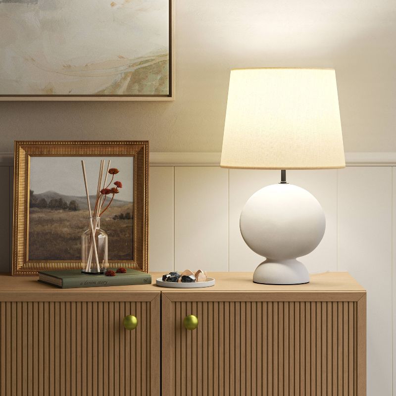 Ceramic Geo Table Lamp with Tapered Shade Off-White (Includes LED Light Bulb) - Threshold&#8482;, 4 of 8