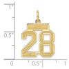 Black Bow Jewelry 14k Yellow Gold, Jersey Collection, Small Number 28 Pendant - 3 of 4