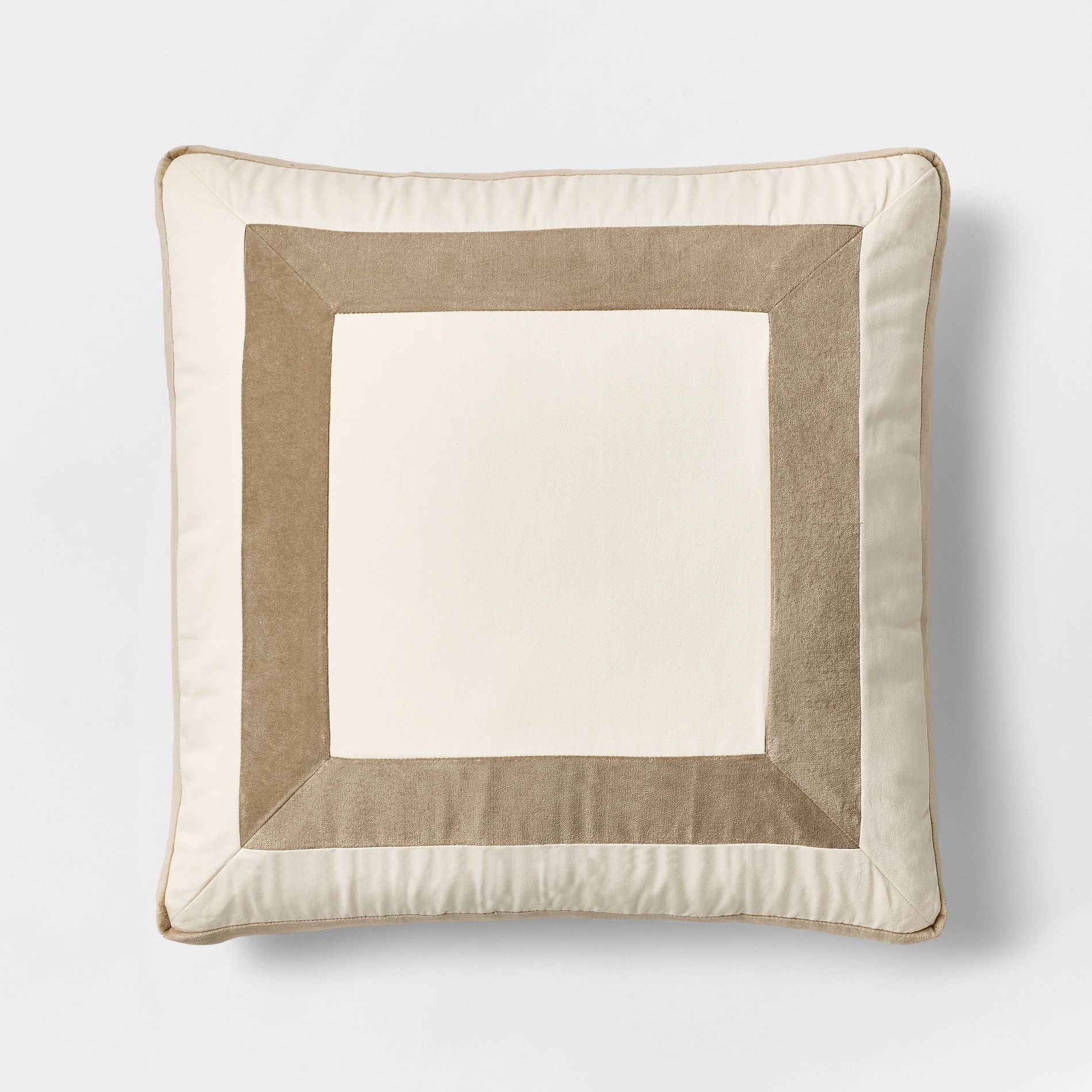 22" Velvet Border Pillow Taupe - Threshold™ designed with Studio McGee