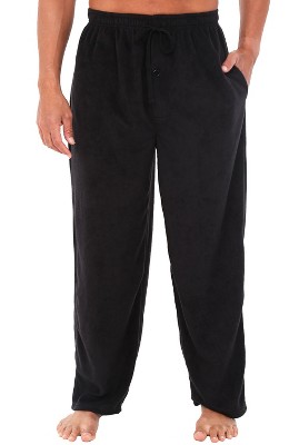 ADR Men's Soft Plush Fleece Pajama Pants, Warm Long Lounge Bottoms