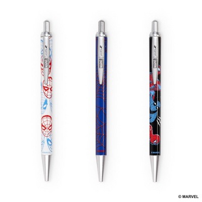 Yoobi Marvel Ballpoint Pen 3pk Retractable Set Spider-Man