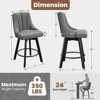Gikpal Swivel Bar Stools with Backs, 24" Counter Height Bar Stools, Fabric Upholstered Counter Bar Stools with Solid Wood Legs for Kitchen Island - 2 of 4