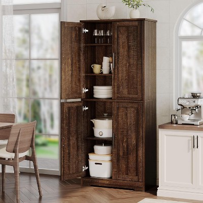 70" Tall Kitchen Pantry Cabinets with 2 Doors and 3 Adjustable Shelves, Freestanding Modern Storage Cabinet for Dining Room, Living Room