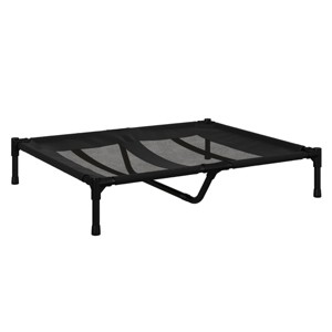 Elevated Dog Bed - 36x30-Inch Portable Pet Bed with Non-Slip Feet - Indoor/Outdoor Dog Cot or Puppy Bed for Pets up to 80lbs by PETMAKER (Black) - 1 of 4