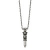 Chisel Stainless Steel Antiqued and Polished Bullet with Crown Pendant on a 24" Cable Chain Necklace - 3 of 4