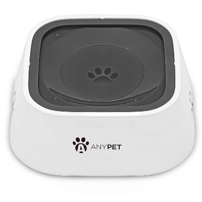 White Anti-Splash No-Spill Dog Water Bowl with Thermoplastic Rubber