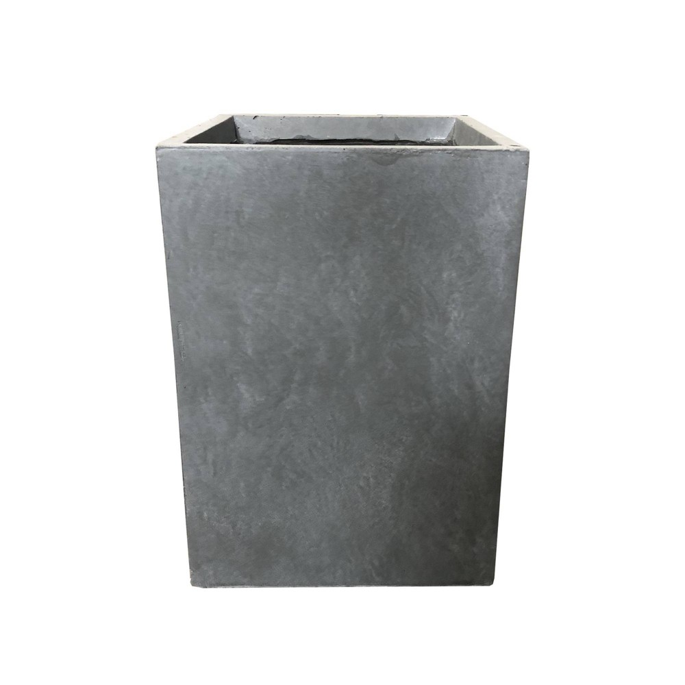 Photos - Flower Pot Medium Kante Lightweight Tall Outdoor Square Concrete Planter Slate Gray 