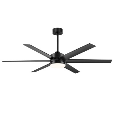 Airsurfer 65" Color-Changing LED Indoor/Covered Outdoor Ceiling Fan, 6 Plywood Blades, DC Motor, 6''/12'' Down Rods, Remote Included