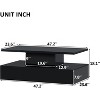 Modern Coffee Table with LED Lights 16 Colors 4 Lighting Modes Easy Assembly Console Media Cabinet Entertainment Center for Living Room - 2 of 4