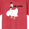 Honk Honk Am Meme Fancy Goose With Top Hat, Tie, and Monocle Unisex Red Heather Graphic Tee - image 2 of 3