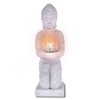 12.8" Cement Composite Buddha Statue Tealight Candle Holder Dark Gray - Rosemead Home & Garden, Inc. - 4 of 4