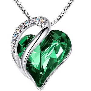 Leafael Infinity Love Heart Pendant Necklace Birthstone Crystal Jewelry Gifts for Women, Silver-tone, 18"+2" - 1 of 4