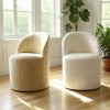 Dining Chairs Set of 3 Chenille Upholstered Dining Chair with Wheels Modern Round Dining Room Chair for Kitchen,Living Room -Tanpinhause - 2 of 4
