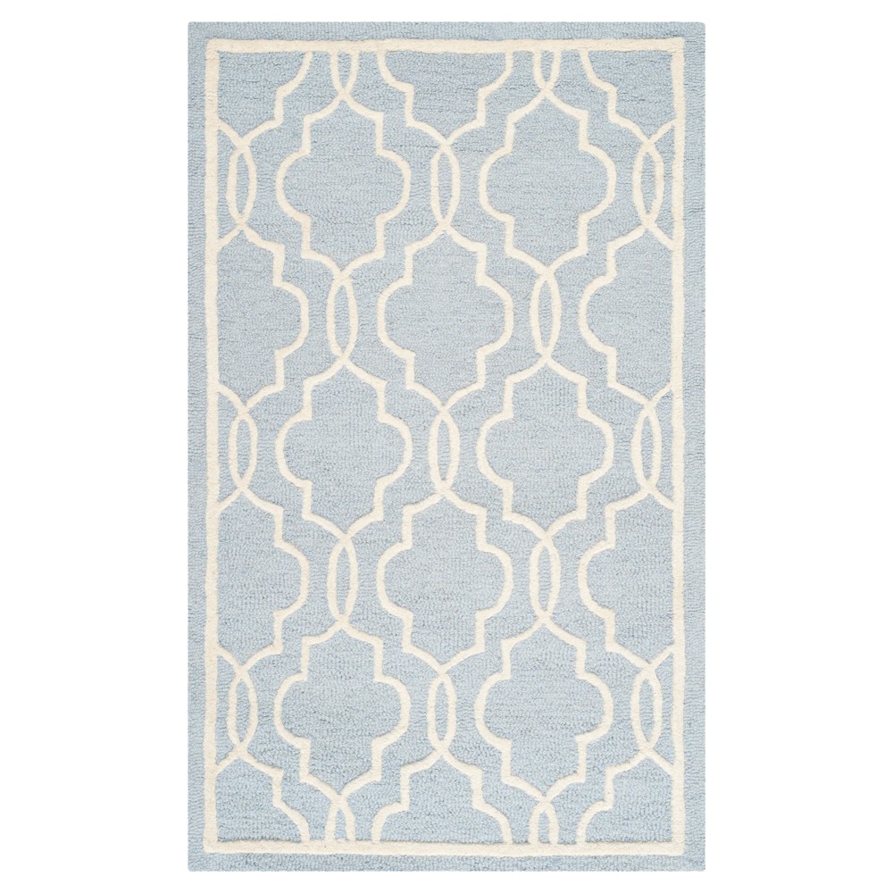 Langley Textured Rug - Light Blue / Ivory (2'6inx4') - Safavieh