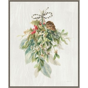 Amanti Art Floursack Holiday XII Plaid by Danhui Nai Canvas Wall Art Print Framed 23-in. x 28-in. - 1 of 4