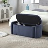 NicBex Modern 44.1" Storage Bench Corduroy Upholstered Accent Stool with Cushioned Top for Entryway and Living Room - 2 of 4