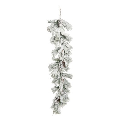 Transpac Artificial 60 in. Green Christmas Frosted Pine Garland