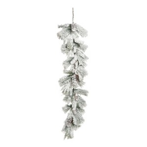 Transpac Artificial 60 in. Green Christmas Frosted Pine Garland - 1 of 2