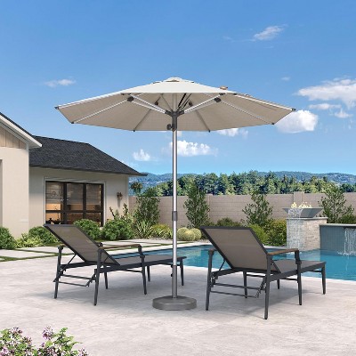 PURPLE LEAF Outdoor Patio Umbrella Market Table Sun Umbrellas with 8 Aluminum Sturdy Ribs for Backyard Deck Garden Pool