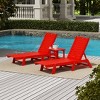 WestinTrends 3 Pieces Poly Outdoor Patio Chaise Lounge Chair with Side Table Set - 2 of 4